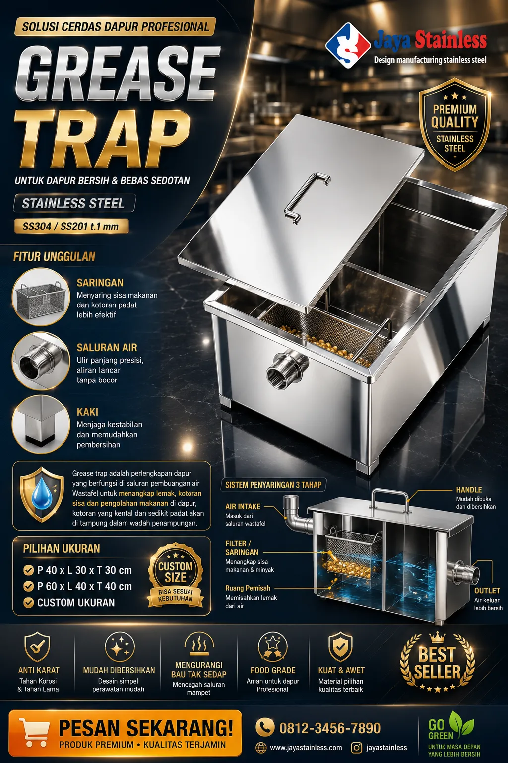 grease trap stainless steel_11zon