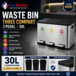 tempat sampah stainless 3 in 1 new_11zon