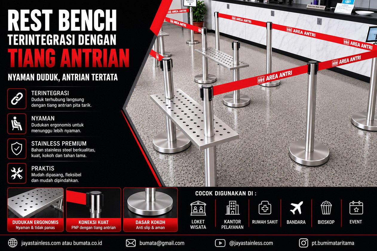 tiang-antrian-rest-bench