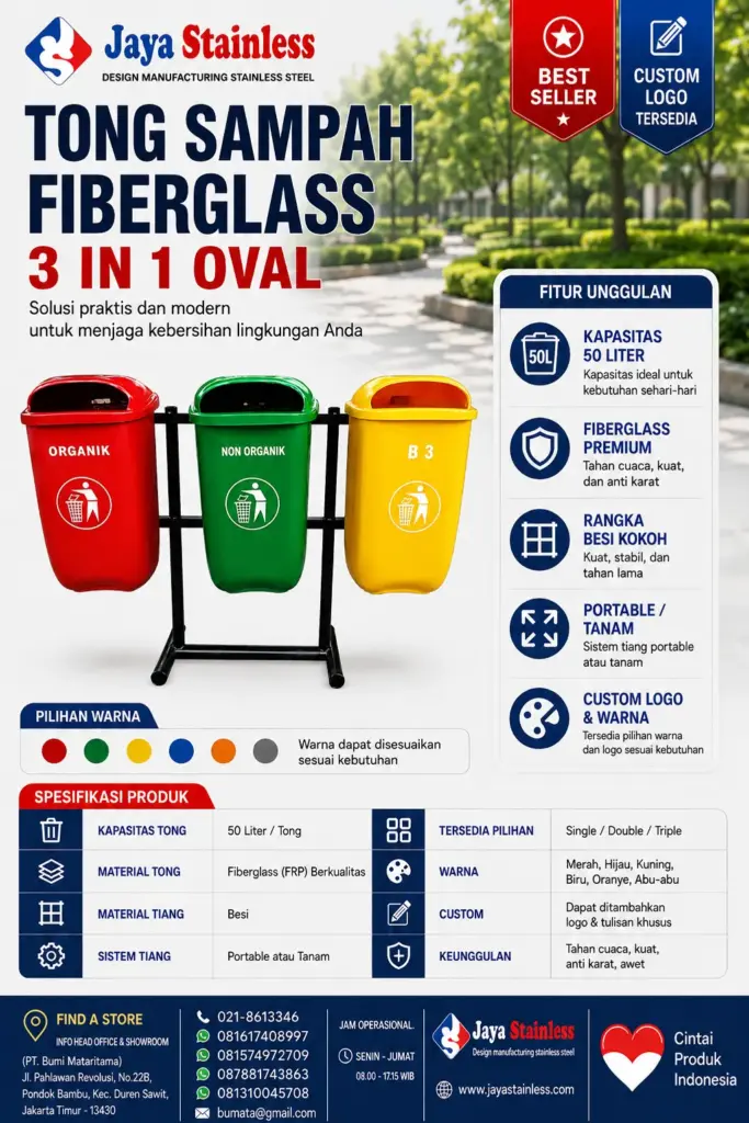 tong sampah fiberglass 3 in 1_11zon