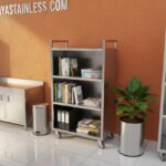 Troli rak buku stainless