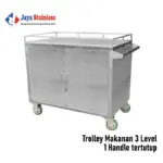 Trolley-Makanan-3-Level-1-Handle-Tertutup