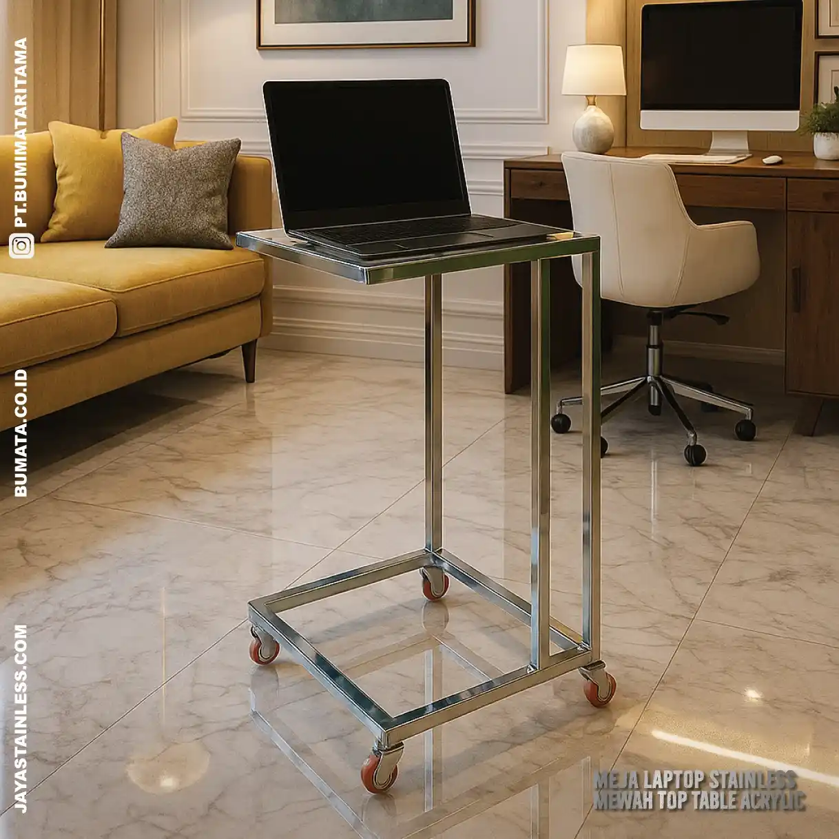 meja-laptop-stainless-top-table-acrylic meja-laptop-stainless-top-table-acrylic